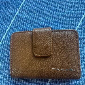T Tahari Brown Leather Card Holder